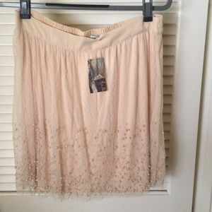 NWT Kimchi Blue beaded skirt - Cream  (Sz. Large)